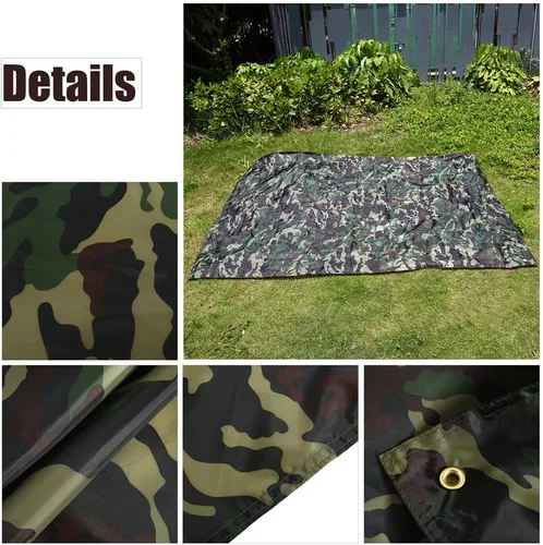 Vista 3 de Lona ligera y compacta para tienda de campaña, impermeable, multifuncional, para tienda de campaña con bolsa de transporte con cordón