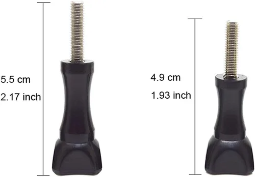Vista 2 de Tornillos de pulgar: 3 largos y 3 cortos, compatibles con GoPro Hero 11-2 y más, negro