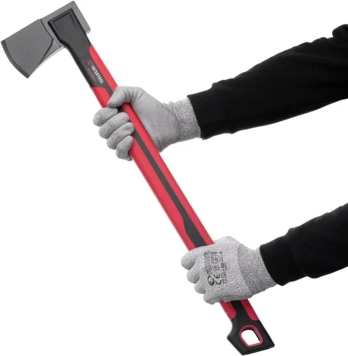 Vista 10 de INTERTOOL Hacha larga para acampar con hacha para cortar madera y leñar, herramienta de hacha de 18 pulgadas para dividir leña y supervivencia al