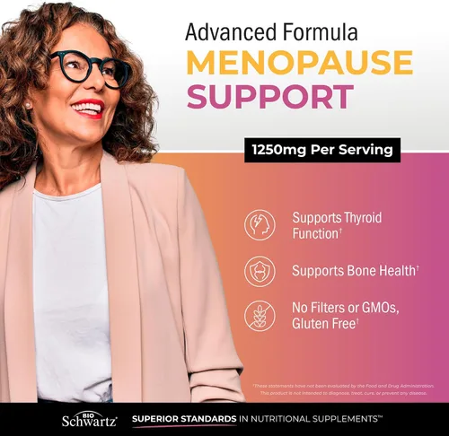 Vista 3 de Apoyo a la menopausia herbaria para mujeres, apoya el estado de ánimo saludable y el equilibrio con cardo mariano Chasteberry Black Cohosh Red