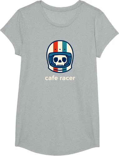 Vista 68 de Cafe Racer Moda Simple Casco Diseño Motocicleta Camiseta Negro
