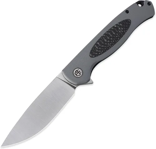 Vista 6 de Petrified fish PFB03 Stamp 3.58" D2 Cuchillo plegable de bolsillo con hoja Negro G10 con mango de fibra de carbono, clip de bolsillo, bloqueo