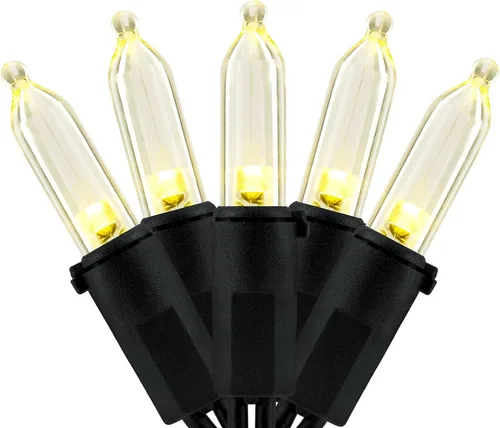 Vista 14 de YULETIME Juego de 200 luces LED de Navidad moradas, 66 pies, cable marrón, certificado UL, grado comercial, juego de luces navideñas Púrpura