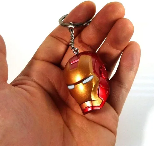 Vista 3 de GFDay Llavero de superhéroe Iron Man con figura de casco