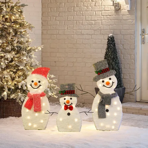 Vista 8 de Dazzle Bright Decoración navideña para exteriores, 2 piezas de hombre de jengibre 2D iluminado con 50 L, 23 pulgadas, hombre de jengibre iluminado