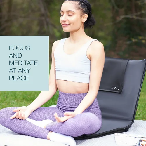 Vista 6 de malu Silla de piso acolchada con soporte de espalda - Cojín de meditación para silla japonesa