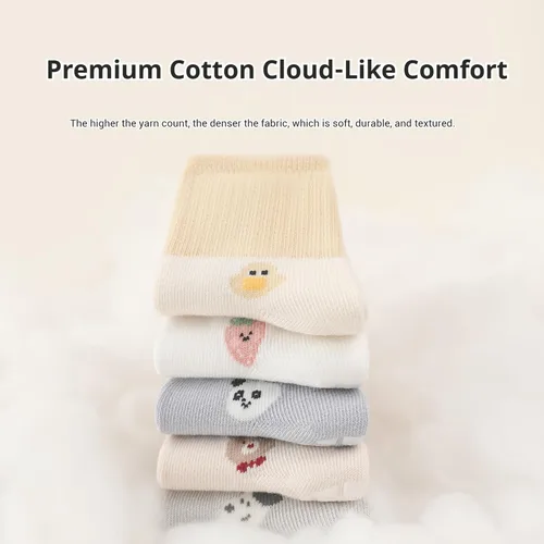 Vista 5 de Calcetines antideslizantes para bebé, calcetines antideslizantes de dibujos animados para niñas y niños, recién nacidos, calcetines de piso
