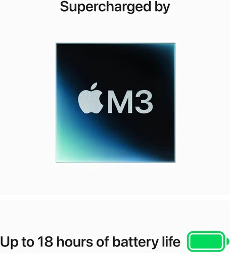 Vista 3 de Apple MacBook Air con chip Apple M3, 13 pulgadas, 8 GB de RAM, 256 GB de almacenamiento SSD, Midnight (Renovado)