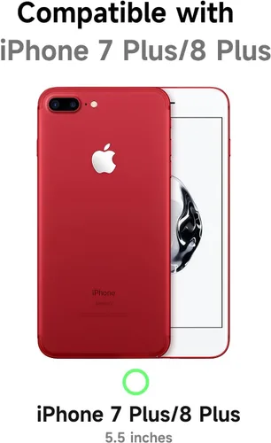 Vista 2 de LoeoeL para iPhone 8 Plus/ 7 Plus Funda Transparente, Funda Híbrida de Teléfono [Plástico Duro y Parachoques de Silicona Suave] Cubierta Protectora