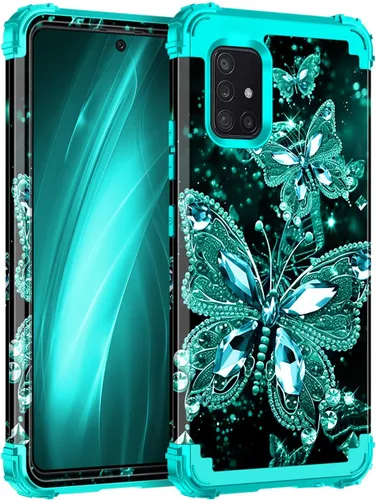 Vista 37 de Miqala Funda para Galaxy A14 5G, que brilla en la oscuridad, tres capas, resistente, a prueba de golpes, protección completa, parachoques
