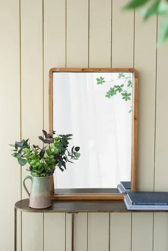 Vista 5 de Espejo rectangular de madera de 24 x 36 pulgadas, decoración de pared de granja para sala de estar, dormitorio, entrada