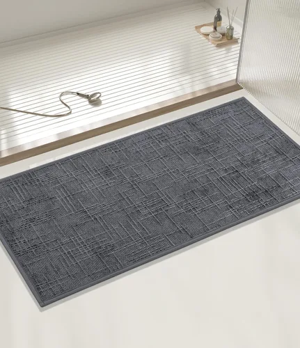 Vista 28 de YIHOUSE Tapete de baño antideslizante, absorbente, de secado rápido, para el suelo del baño, delgado, para debajo de la puerta, lavable de pelo bajo