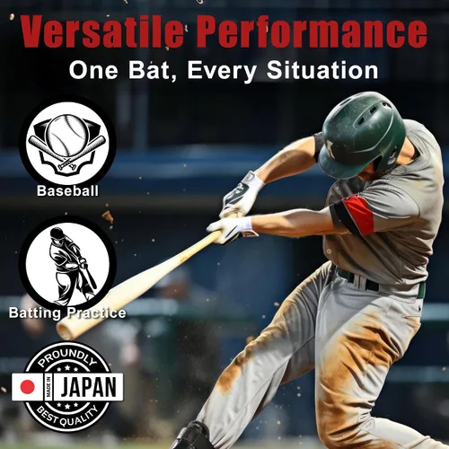 Vista 3 de Bate de béisbol Equipo de bateo de madera de fresno sin pintar Spark Power Hecho en Japón
