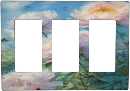 Vista 116 de Cubiertas de Interruptor de Luz Artísticas Decorativas Boho Figura Abstracta Interruptor de Pared Único Placa de Interruptor Decorativo Placa