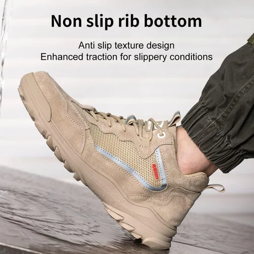 Vista 9 de ND - Zapatos de acero con aislamiento para hombre, ligeros, indestructibles, para trabajo, a prueba de pinchazos, cómodos, sin cordones, para uso