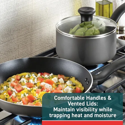Vista 4 de T-Fal Initiatives Juego de 2 piezas de sartén antiadherente, 8.5, 10 pulgadas, apto para horno y asador hasta 350F, juego de utensilios de cocina