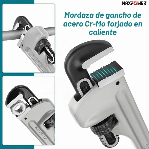Vista 6 de MAXPOWER Llave de tubo recta de 10 pulgadas, capacidad de mandíbula de 1