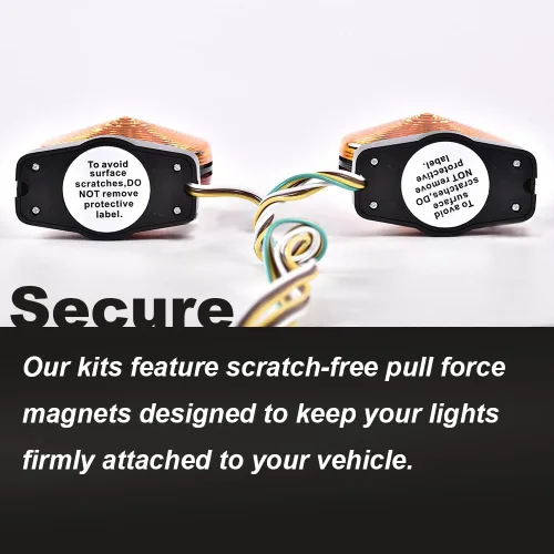 Vista 6 de G-PLUS Kit de luces magnéticas universales de 12 V, luces traseras, intermitentes, kit de luces de remolque magnéticas, color rojo y ámbar, 20 pies