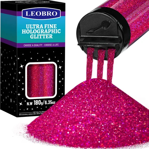 Vista 13 de Leobro - Brillantina plateada, 180g/6.35oz de brillo fino holográfico para resina, manualidades, vasos, uñas, cuerpo, diamante holográfico plateado