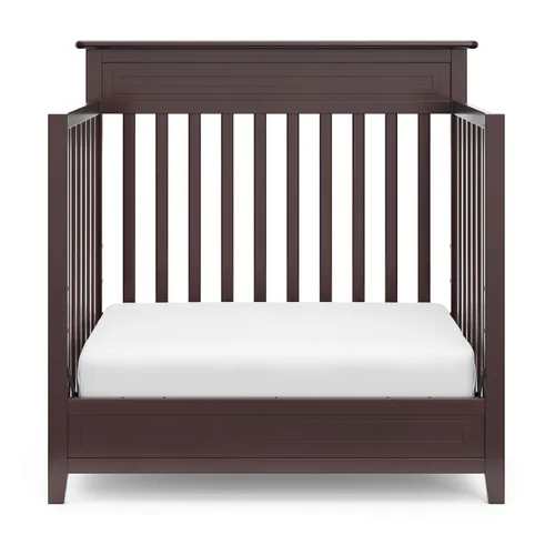 Vista 6 de Storkcraft Petal - Mini cuna convertible 5 en 1 con colchón, color espresso