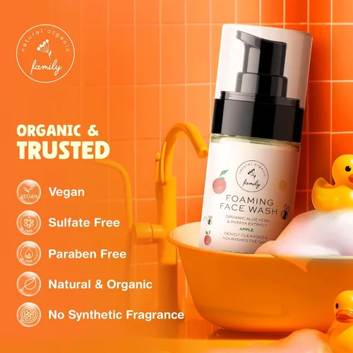 Vista 2 de Limpiador Facial Espumoso Orgánico para Niños - Cuidado Natural de la Piel para Niñas Adolescentes 10-12 - Jabón Hidratante, Exfoliante y No Tóxico