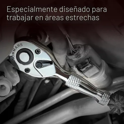 Vista 2 de TOMMARS Herramienta de mano mecánica de llave de trinquete rechoncha de 1/2