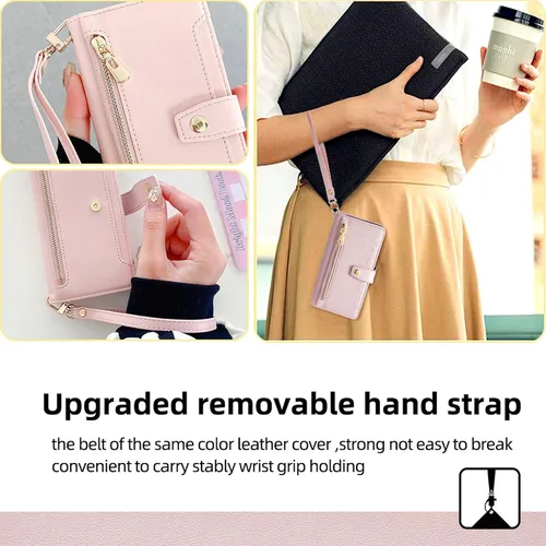 Vista 4 de Funda compatible con Itel Vision 1, compatible con Itel Vision 1, funda para teléfono [6 ranuras para tarjetas + 1 clip para dinero + 1 cartera]