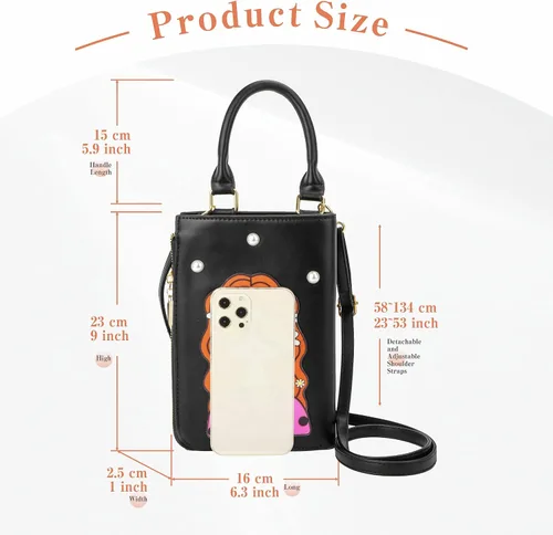 Vista 3 de GOKTOW Bolso extravagante para mujer, bolsos de mano novedosos para mujer, bolso cruzado divertido, bolsos de hombro con asa de poliuretano