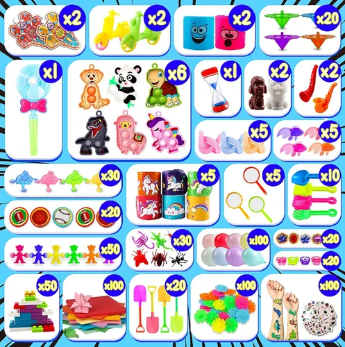 Vista 3 de KissFuture 1000 piezas de recuerdos de fiesta para niños, juguetes sensoriales a granel, caja del tesoro de premios para aula, regalos