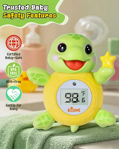 Vista 5 de Termómetro de baño para bebé, monitor digital de temperatura del agua para recién nacidos y niños pequeños, lecturas precisas de temperatura, sin