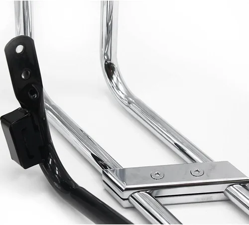 Vista 5 de SG05 - Kit de protección de alforja cromada de doble riel compatible con Harley Davidson 1997-2008 FLHR y FLHHT/ FLHTCUSE 2006-2008 / FLTR 1998-2008