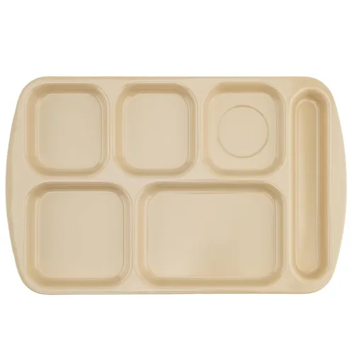 Vista 7 de G.E.T. Bandeja escolar para cafetería con 6 compartimentos, para zurdos, 10 x 14 pulgadas, verde bosque (paquete de 4)