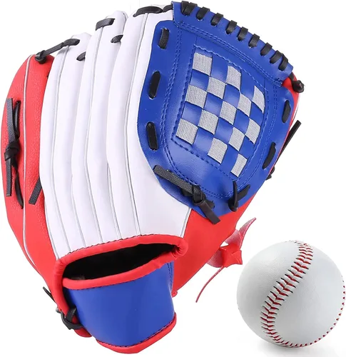 Vista 12 de Guante de béisbol, guante de sóftbol, guante de atrapador, cómodo guante de sóftbol y béisbol para niños, jóvenes, adultos, deportes y béisbol