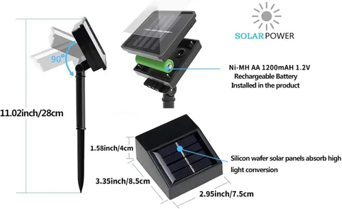 Vista 4 de Tira de luces solares de lichi para exteriores, 16.5 pies, 50 LED, impermeable, con cuerda de luces para exteriores, ideal para decoración