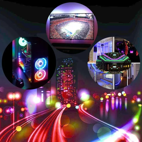 Vista 5 de WS2812B Tira de luces LED de 3.2 pies 1M WS2812B 144LEDs Programable Individual Direccionable WS2811 Tira de LED RGB 5050 incorporada IP30 No