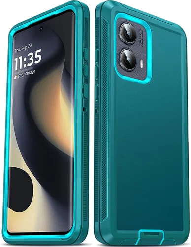Vista 19 de LeYi Funda para Motorola Edge-2022: 【No es compatible con Edge Plus】 Funda resistente 3 en 1, funda resistente 3 en 1, grado militar, a prueba