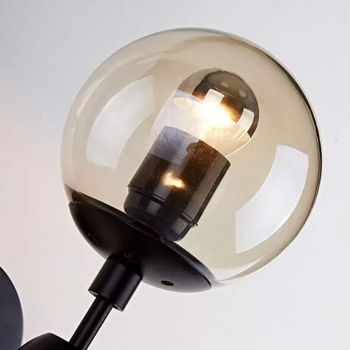 Vista 8 de Modo Lighting Industrial Wall Sconce Lighting Black Wall lamp 2 Lights Mid-Century Vanity Light Fixture with Globe Glass Shade for Bedroom Study
