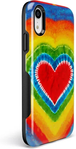 Vista 3 de Casely Funda para iPhone XR Funda con diseño de corazón teñido anudado