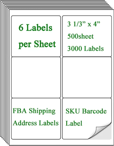Vista 16 de 2" x 4" Shipping Labels, Printable White Sticker Labels for Laser/Inkjet Printer Mailing Labels 8.5"*11" US Letter-White, 10 per Sheet Total 1000