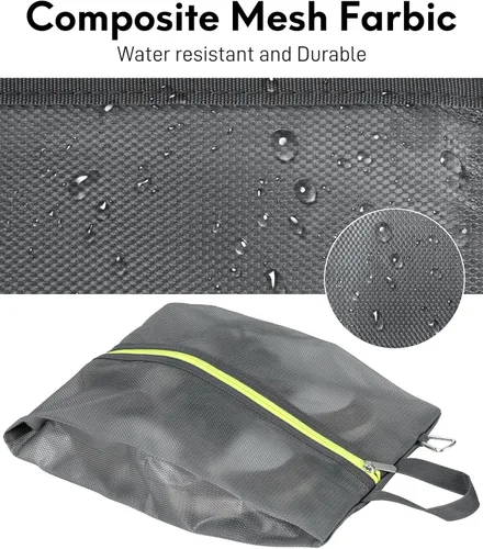 Vista 3 de Paquete de 2 bolsas para zapatos de viaje, bolsas para tenis, bolsas impermeables para zapatos de viaje con cremallera para embalaje, bolsas contra