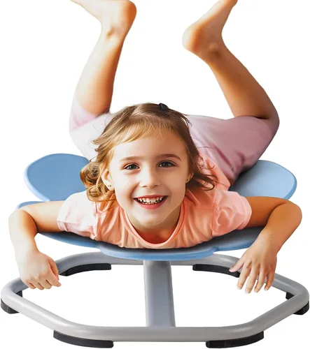 Vista 4 de ROBUD Silla giratoria sensorial para niños, silla giratoria para niños con autismo con diseño antideslizante, entrenamiento de coordinación