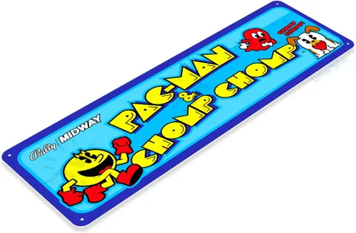 Vista 2 de Tinworld Cartel de hojalata: Pac-man Chomp Arcade Marquesina Sign C977