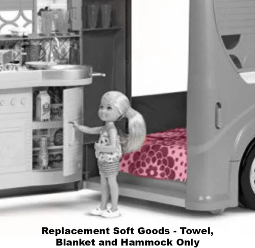 Vista 5 de Barbie Piezas de repuesto Pop-Up Camper Playset - CJT42 ~ Repuesto Soft Goods - Toalla, Manta y Hamaca