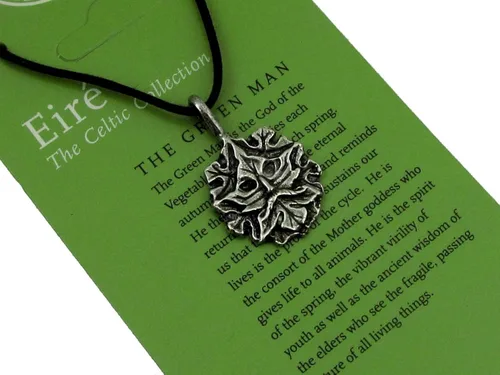 Vista 2 de El Verde HombreDios de la mundo vegetal colgante con cordón de Collar