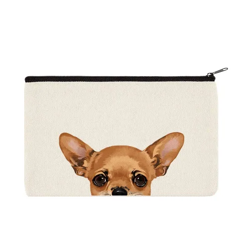 Vista 18 de WIRESTER Bolsa de maquillaje de lona con cremallera, bolsa de cosméticos, estuche organizador para mujeres y niñas, bolsa de cosméticos de viaje
