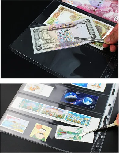 Vista 6 de MUDOR Fundas para moneda para carpeta, sin PVC, páginas para billetes de dólar 10 hojas, sin ácidos, fundas para dinero para coleccionistas, se