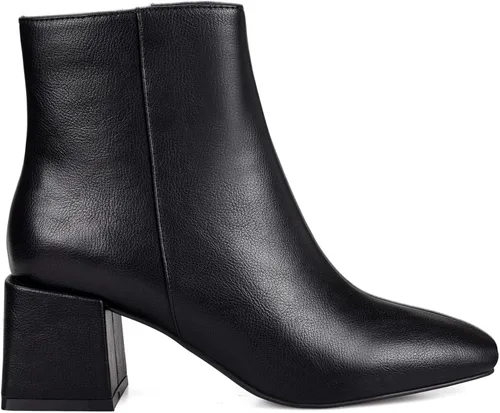 Vista 3 de Zero-Sum Botines de tacón grueso para mujer, cómodos, con cremallera lateral, a la moda, clásicos, elegantes zapatos occidentales de invierno
