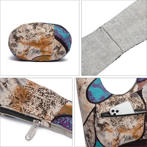 Vista 89 de Bolsa de hombro para mujer, de lona en estilo hippie/bohemio para llevar cruzada al hombro, disponible en diferentes colores y estampados