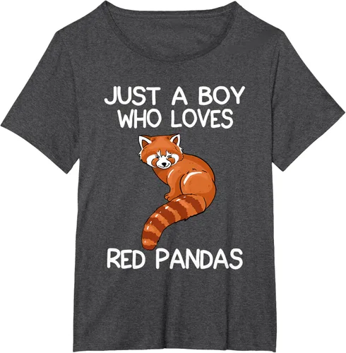 Vista 22 de Just A Boy Who Loves Red Pandas Gift - Camiseta con diseño de panda roja, Negro, S