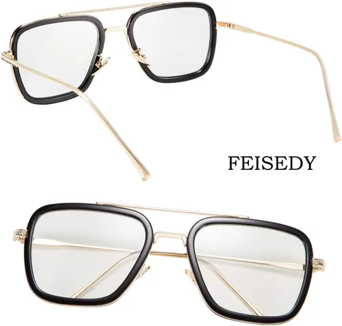 Vista 2 de FEISEDY Retro 70s Pilot Gafas de sol Tony Gafas de sol de moda para mujer Gafas de sol cuadradas B2510
